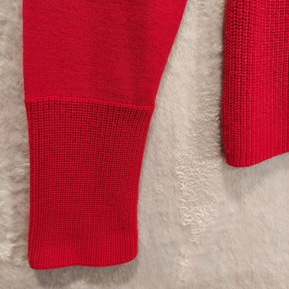 Liz Claiborne Womens L Sweater Bold Red Wool Blend Turtle Neck Office career - Picture 4 of 15